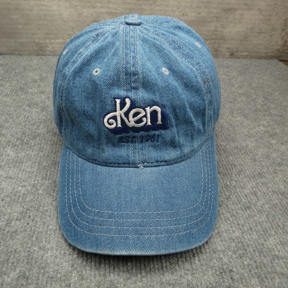 Ken and Barbie Hat Cap Mens Blue Denim Strap Back Adjustable Casual Kencore